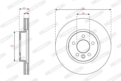 Ferodo 1x Bremsscheibe [Hersteller-Nr. DDF3068C-1] für VW von FERODO