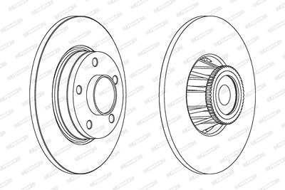 Ferodo 1x Bremsscheibe Hinterachse Voll + Radlager mit ABS [Hersteller-Nr. DDF1623-1] für Nissan, Opel, Renault, Vauxhall von FERODO