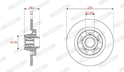 Ferodo Bremsscheibe [Hersteller-Nr. DDF1796] für Renault von FERODO