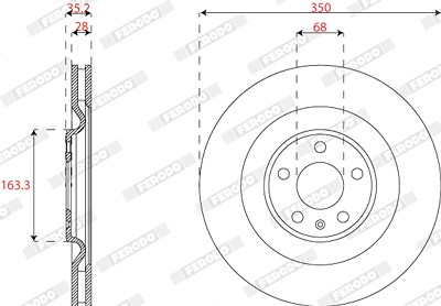 Ferodo Bremsscheibe [Hersteller-Nr. DDF2661C] für Audi, VW von FERODO