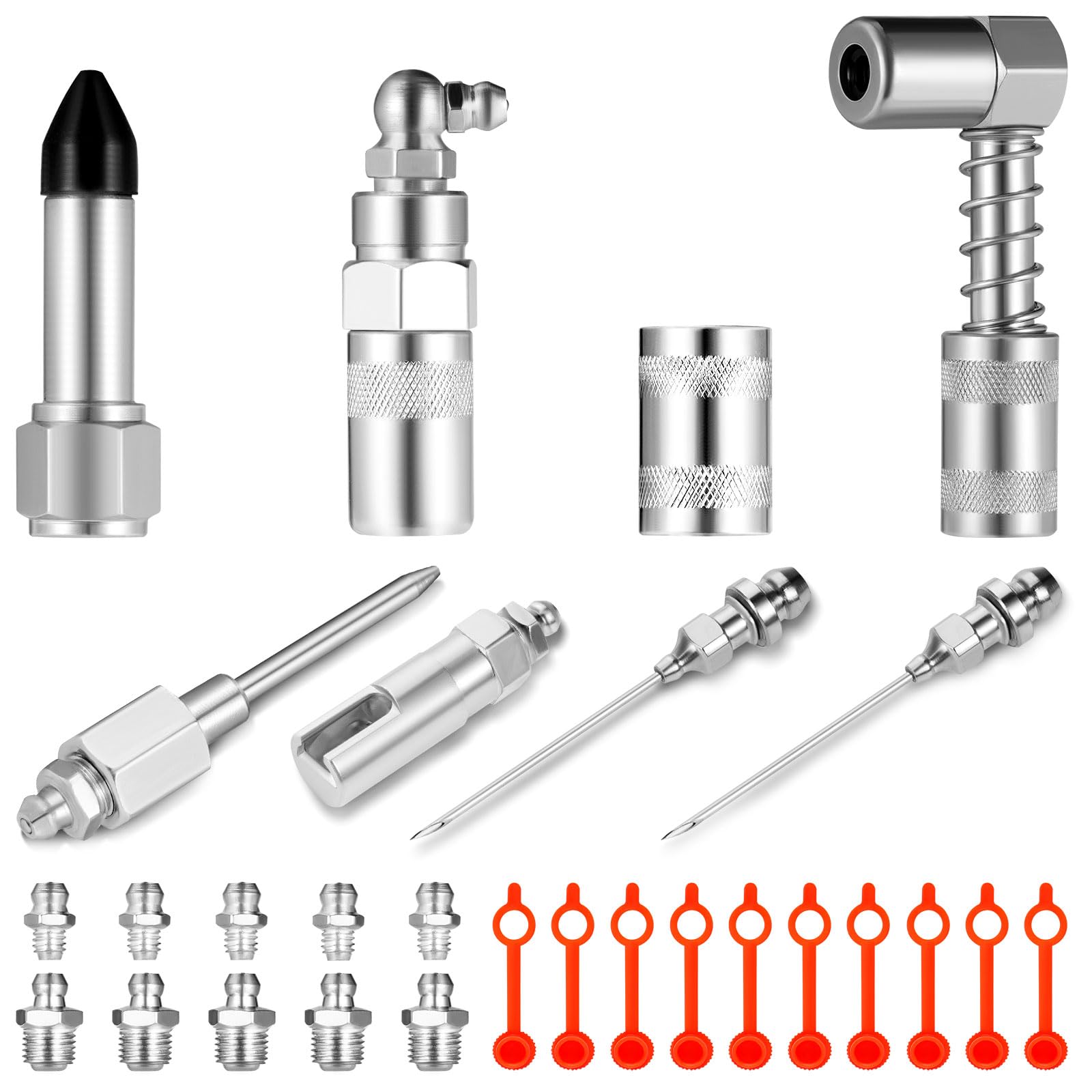 FERSTALO Fettpresse Adapter Fettpresse Aufsatz für Schmiernippel Mundstück für Fettpresse Schmiermittel aufsatz Fettpressenrohr Adapter Schmierpresse Anschluss Nippel (7 Typen) von FERSTALO