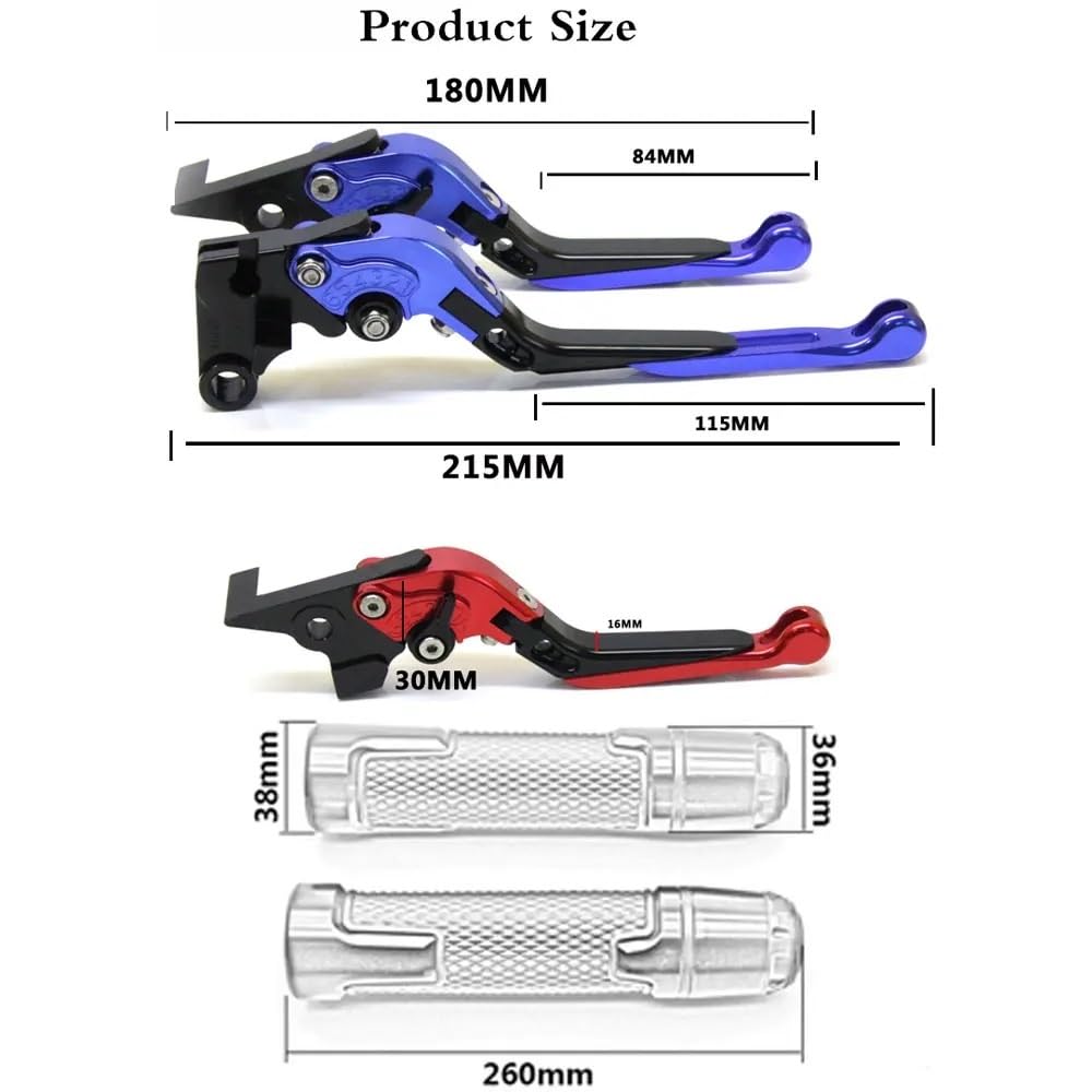 Handgriffbremshebel Für Für Forza 300 125 250 2010-2019 2018 Einstellbare Faltbare Erweiterung Bremse Kupplung Hebel Griff Bar Motorrad Zubehör von FESOKSEJ