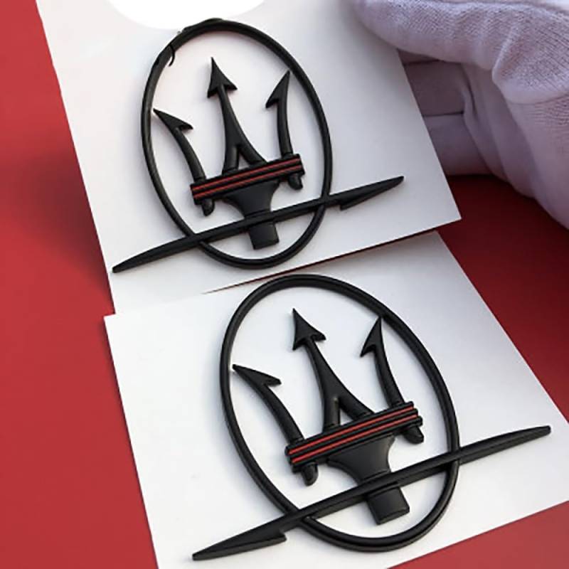 Auto Emblem Aufkleber, für Maserati Ghibli Levante Quattroporte Auto Vorne Hinten Aufkleber 3D Dekoration Emblem Moulding Auto Aufkleber Auto Dekoration,B von FESTAS