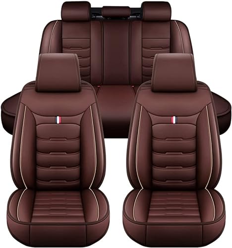 FESTAS Auto Sitzbezüge Sets für Audi RS7 Sportback 2014 2015 2016 2017 2018, 5 Sitze Leder Sitzschoner Vorne und Hinten Wasserdicht Verschleißfest Komfortabler Accessories,B Brown von FESTAS