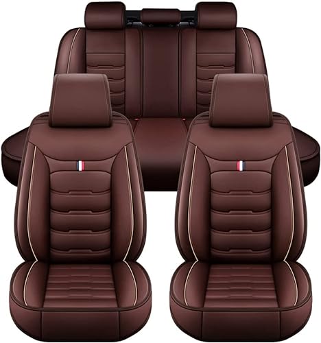 FESTAS Auto Sitzbezüge Sets für Nissan Juke Nismo RS 2010-2019, 5 Sitze Leder Sitzschoner Vorne und Hinten Wasserdicht Verschleißfest Komfortabler Accessories,B Brown von FESTAS