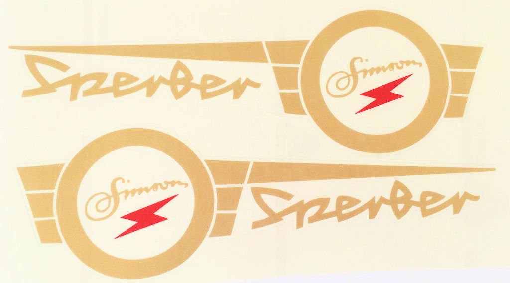 Aufkleber Klebefolie Sticker für Simson Sperber Gold Rot für Tank Links und Rechts von FEZ