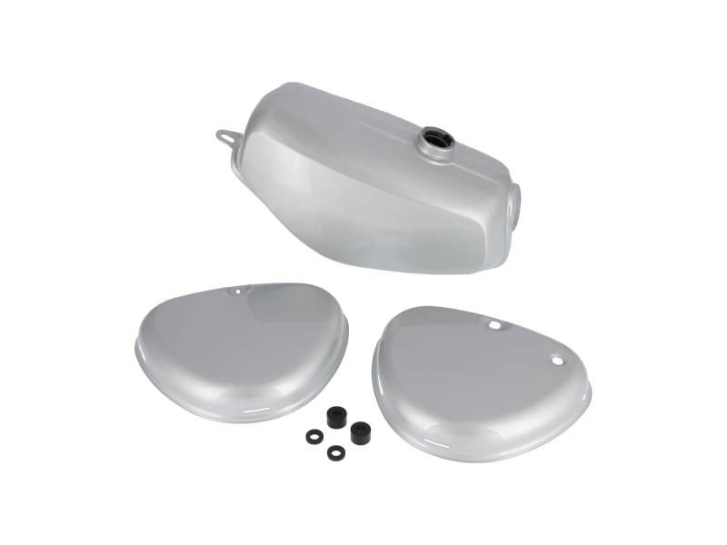 FEZ Set: Tank + Seitendeckel, Silbermetallic - für Simson S50, S51, S70 von FEZ