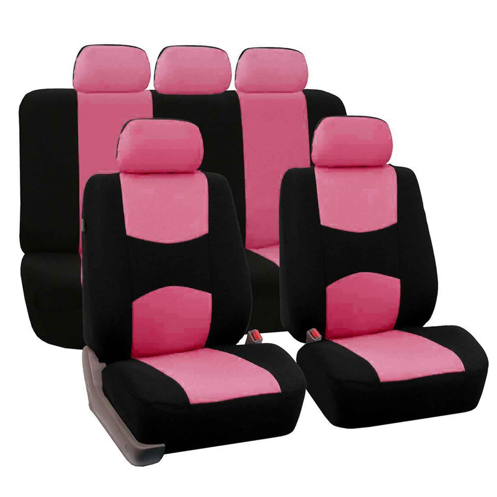 FFBHBLD Auto Sitzbezüge für Mitsubishi Pajero Sport 2019 2020, Allwetter Vorne und Hinten Autositzschoner Atmungsaktiv Bequem Sitzeschutz Set Innenraum Zubehör, Pink von FFBHBLD