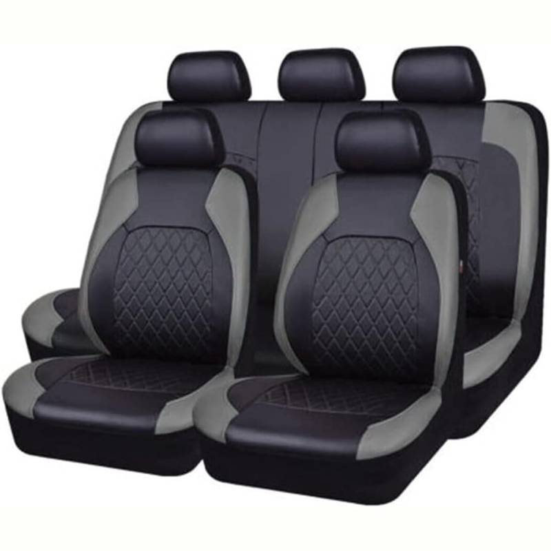 FFBHBLD Kunstleder Auto Sitzbezüge Set für Hyundai Tucson 2015-2021 - Auto Schonbezug für Vordersitze und Rücksitze - Autositzbezüge Komplettset kompatibel Airbag,D/Grey von FFBHBLD