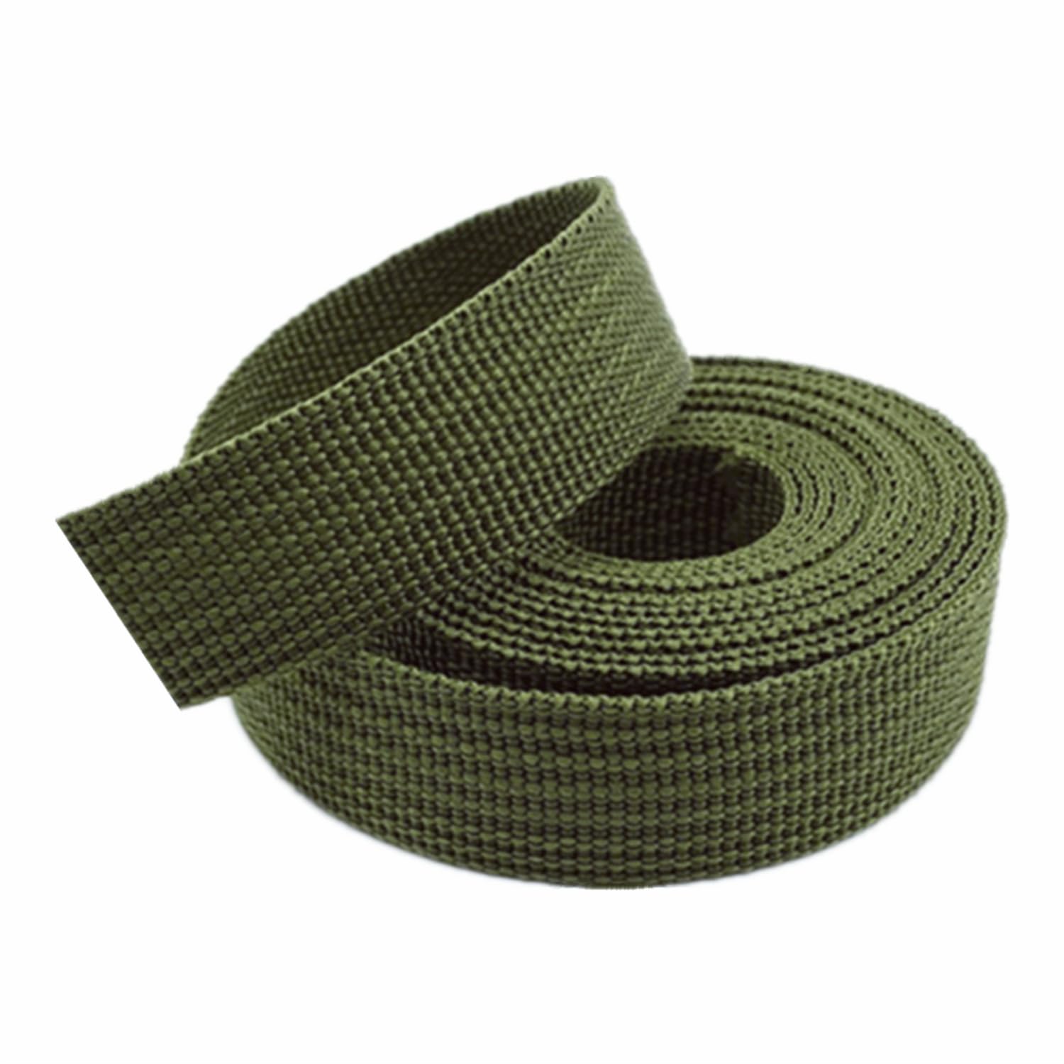 Baumwollbänder, schräge Bündel, schwere Bänder, 38 mm breites Polypropylen for Taschen, Bastelarbeiten, Rucksäcke, Umreifungen – Länge 5, 10, 20 oder 50 Yards(Army Green,20 Yard) von FFENFRYOU