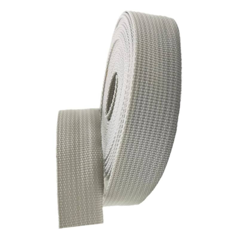 Baumwollbänder, schräge Bündel, schwere Bänder, Gurtband 25mm - Polypropylen-Gurtband for Taschen, Bastelarbeiten, Rucksäcke, Umreifungen, Gürtel(Light Grey,50 Yard) von FFENFRYOU