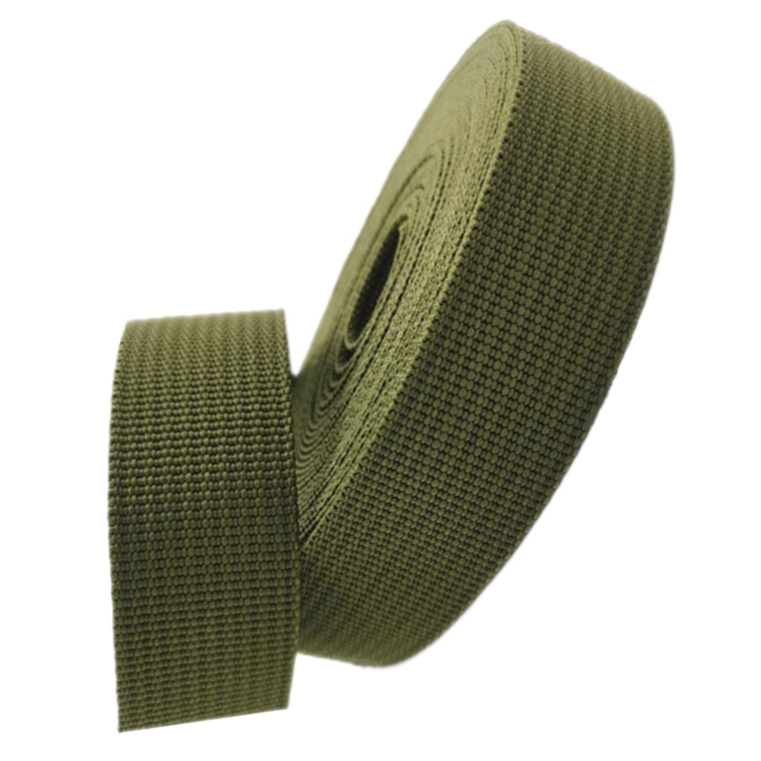 Baumwollbänder, schräge Bündel, schwere Bänder, Polypropylen-Gurtband, 38 mm – Polyband for Taschengriffe, Rucksäcke/Rucksäcke, Gepäck-/Frachtumreifung, Gürtel(Army Green,20 Yard) von FFENFRYOU