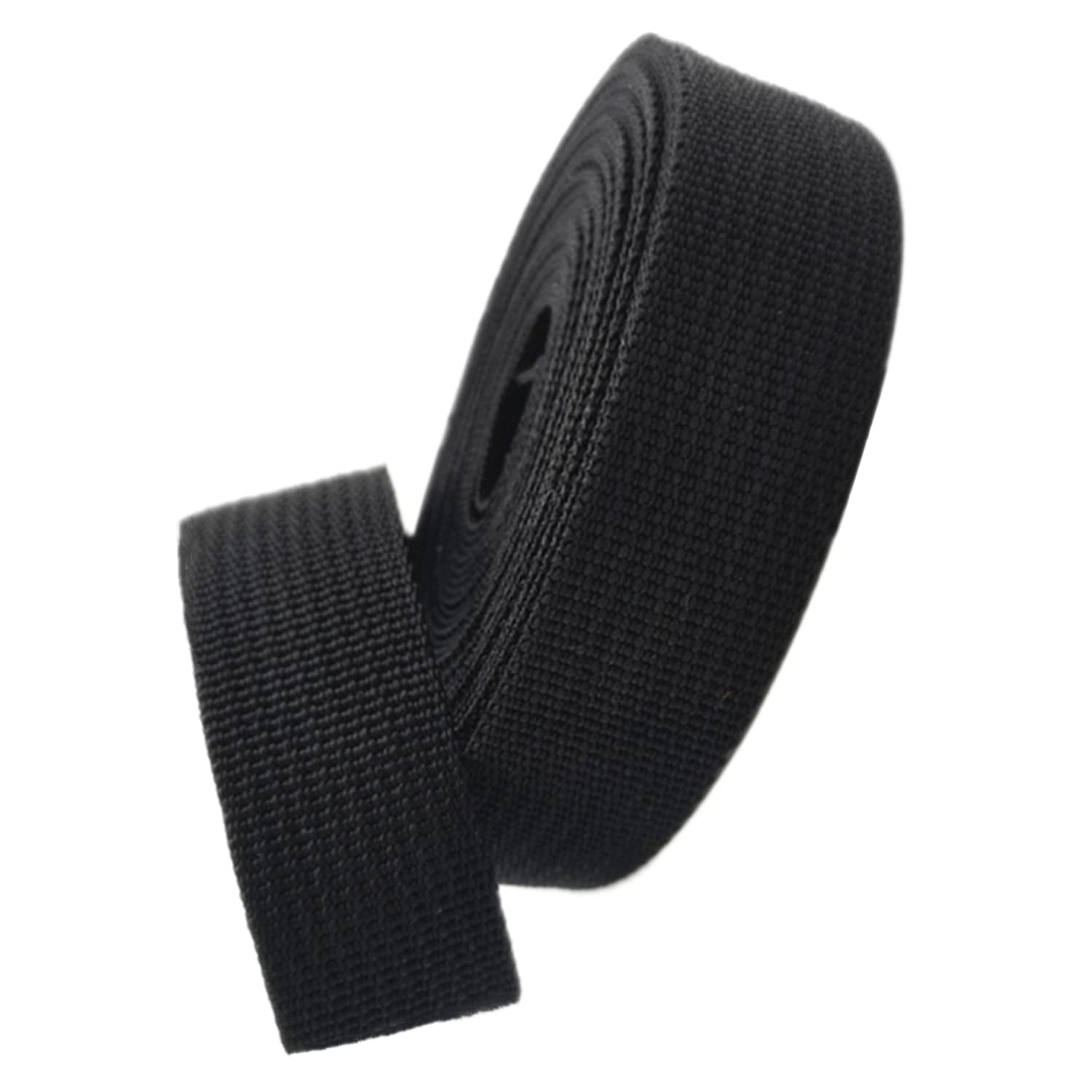 Baumwollbänder, schräge Bündel, schwere Bänder, Polypropylen-Gurtband, 38 mm – Polyband for Taschengriffe, Rucksäcke/Rucksäcke, Gepäck-/Frachtumreifung, Gürtel(Black,50 Yard) von FFENFRYOU