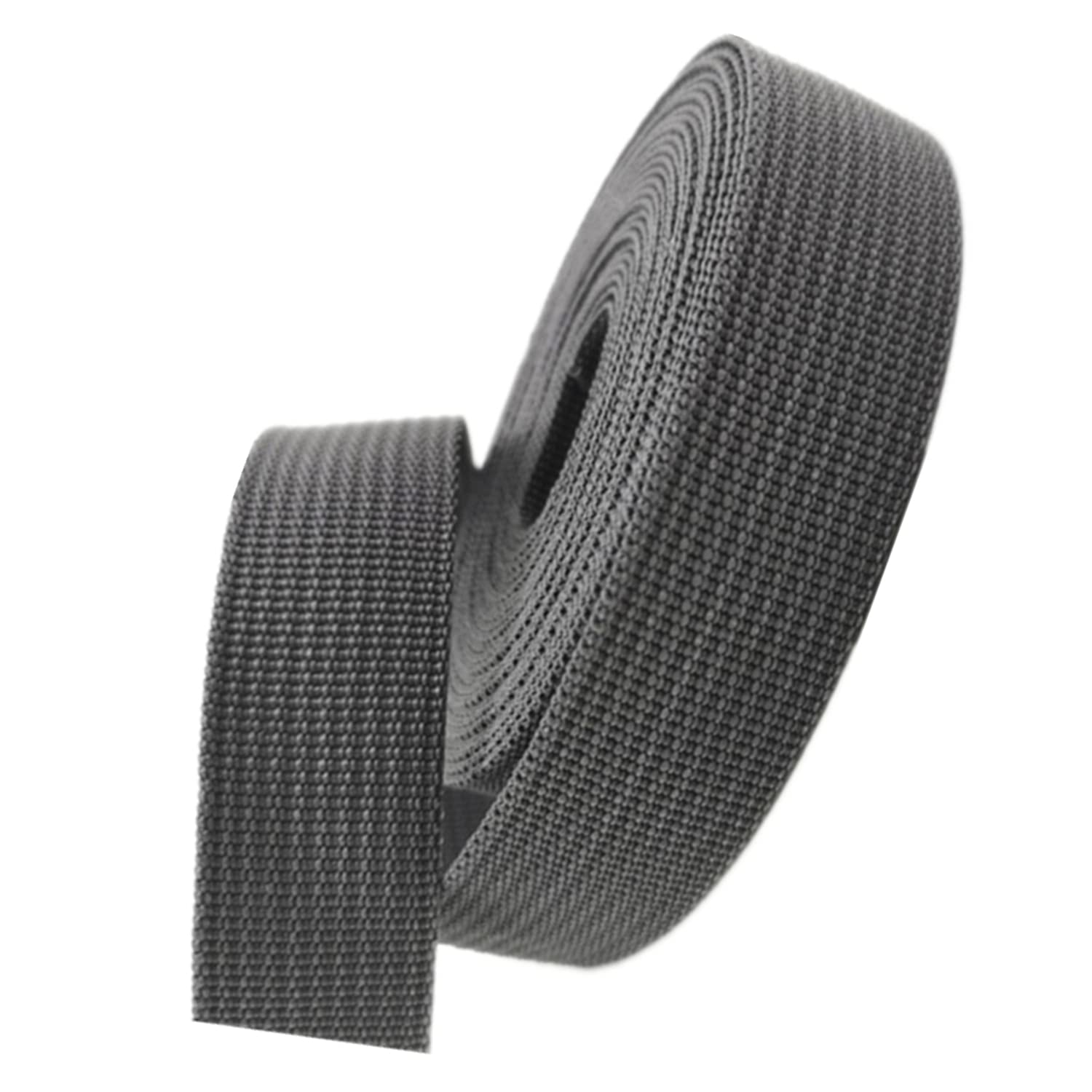 Baumwollbänder, schräge Bündel, schwere Bänder, Polypropylen-Gurtband, 38 mm – Polyband for Taschengriffe, Rucksäcke/Rucksäcke, Gepäck-/Frachtumreifung, Gürtel(Dark Grey,20 Yard) von FFENFRYOU