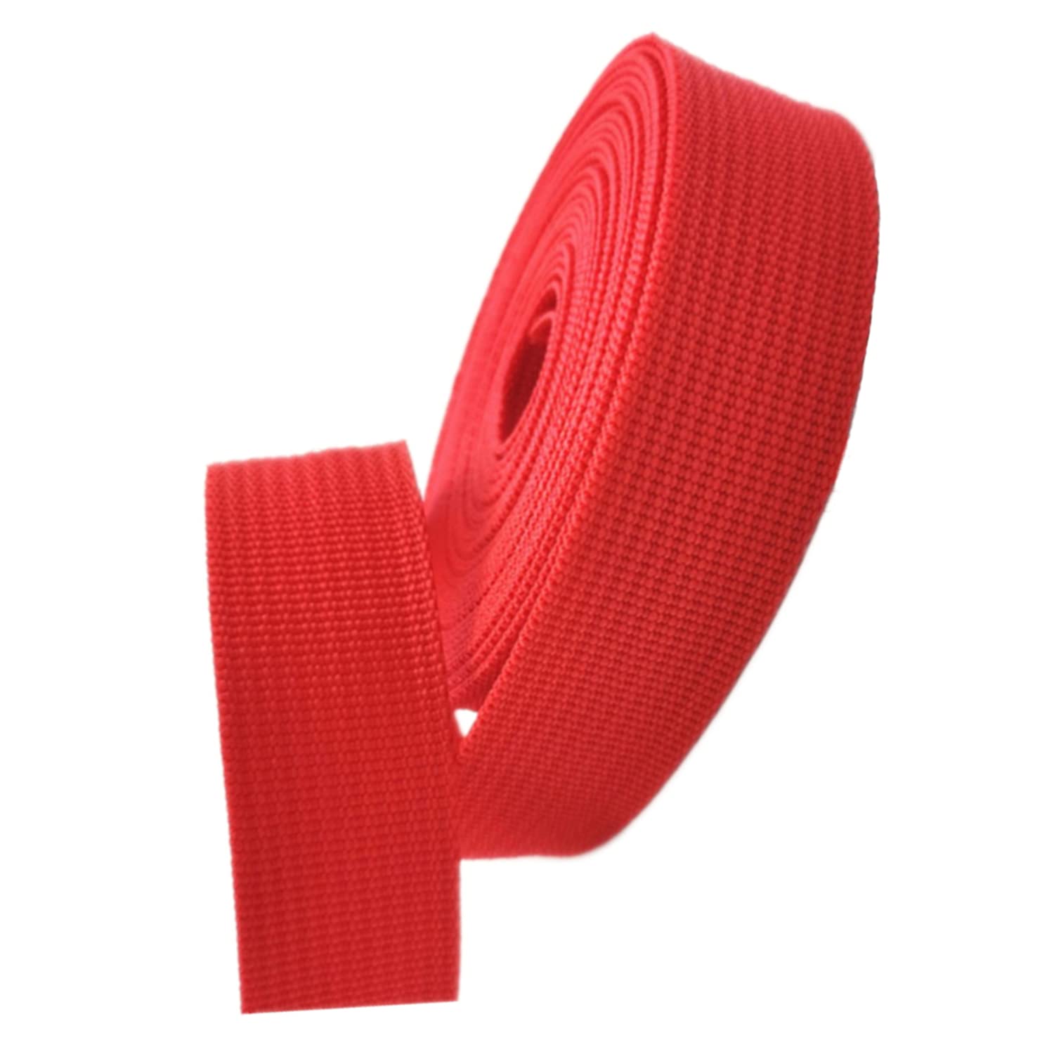 Baumwollbänder, schräge Bündel, schwere Bänder, Polypropylen-Gurtband, 38 mm – Polyband for Taschengriffe, Rucksäcke/Rucksäcke, Gepäck-/Frachtumreifung, Gürtel(Rosso,50 Yard) von FFENFRYOU