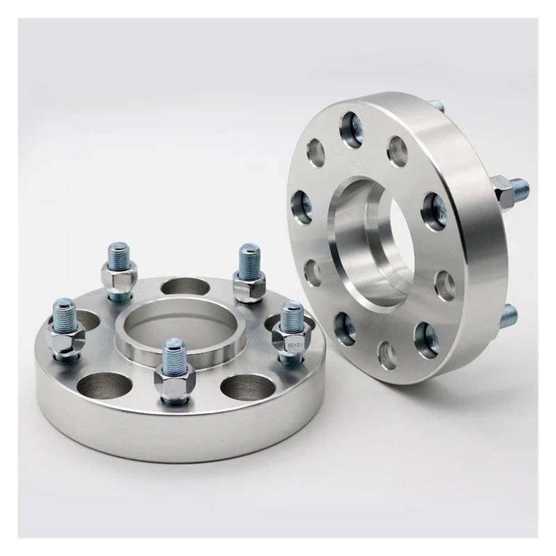 Auto-Rad-Distanzscheiben Für DODGE 5 Lugs Aluminium-Radabstandshalteradapter 2 Stück 20/25/30/35/40/45/50/60/75mm PCD 5x115 CB: 71,6mm M14xP1.5 Autos Spurverbreiterungen(60mm Silver) von FFOCCO