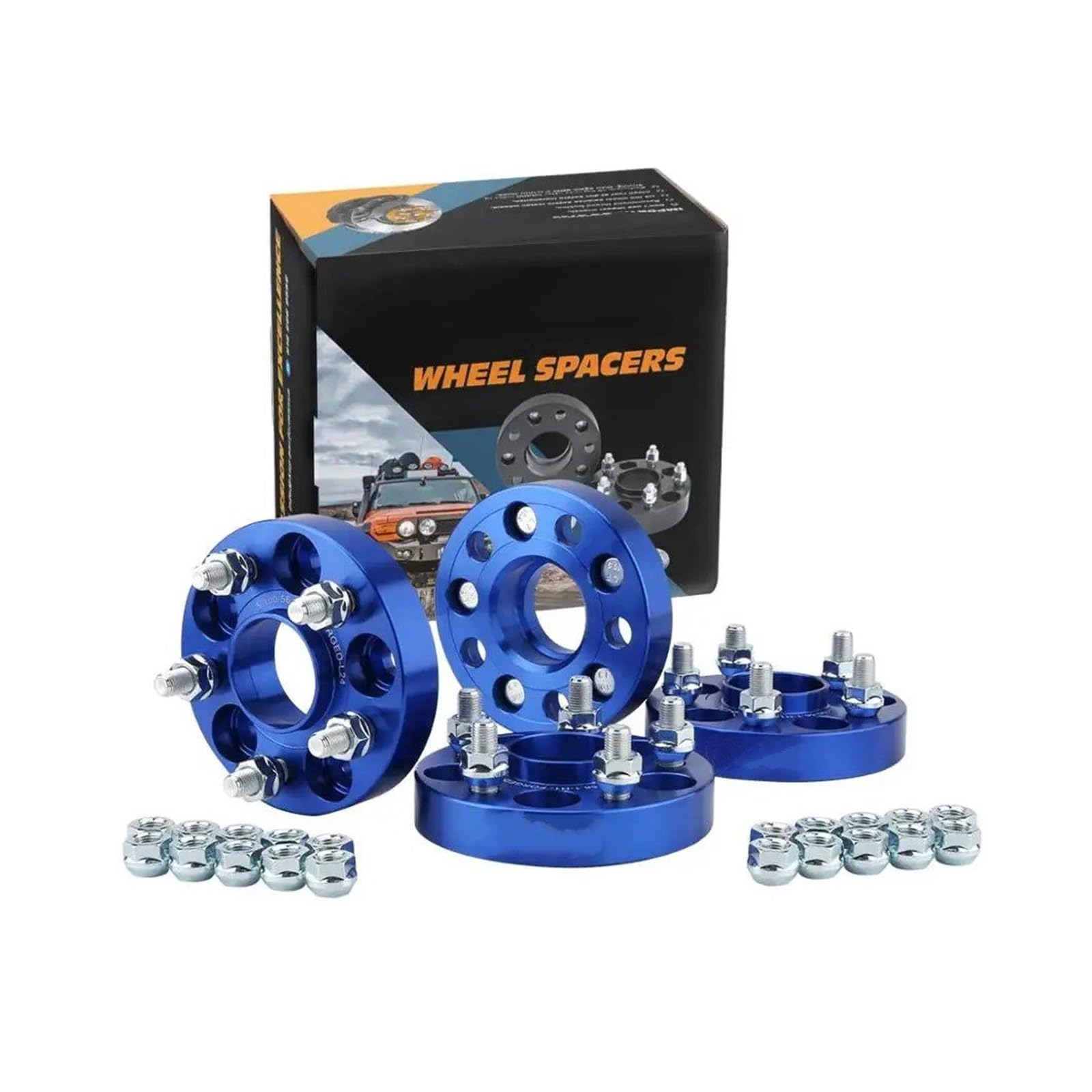 Auto-Rad-Distanzscheiben Für Subaru Für BRZ Für Baja Für Crosstrek Für Impreza 5X100 Hubcentric 56,1mm Hub Bohrung Spurverbreiterungen 25mm M12x 1,25 Autos Spurverbreiterungen(Blue 4piece) von FFOCCO