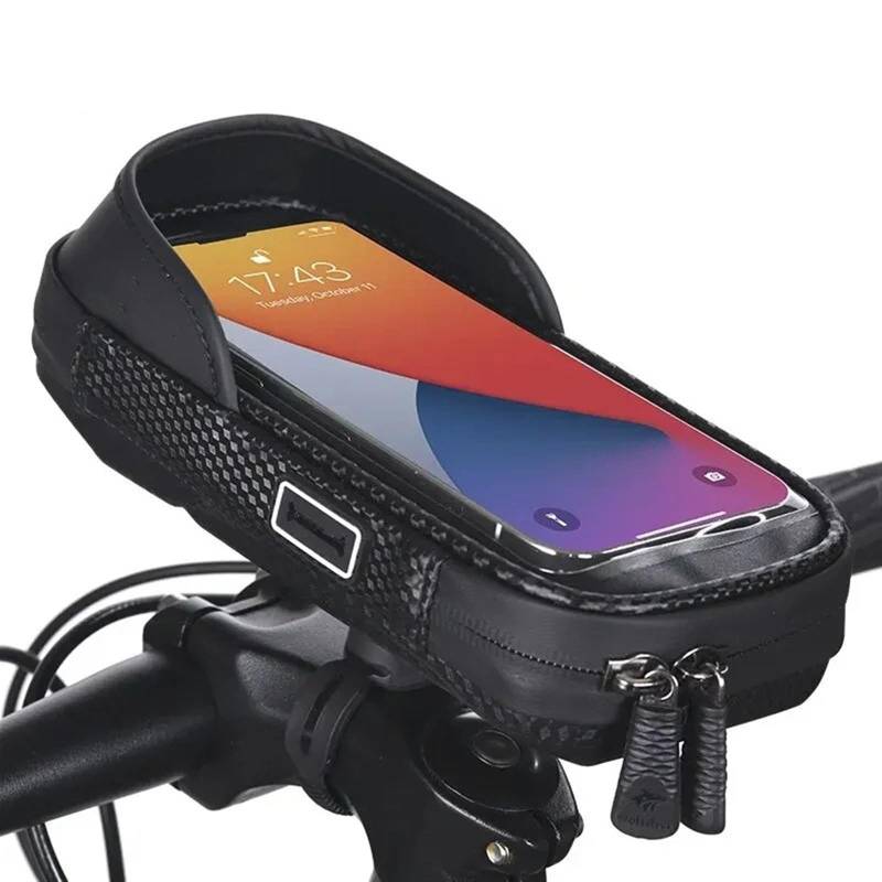 FFOCCO Fahrrad Halter Smartphone Multidirektionale Verstellbare Fahrradtasche Wasserdicht Vorne Am Oberrohr Touchscreen-Telefon-Hängetasche Mit Halterung Ständer Fahrrad Handyhalterung von FFOCCO