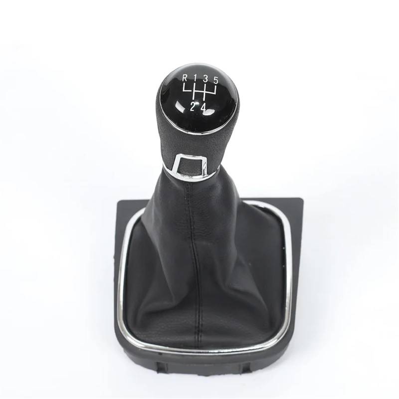 Schaltknauf Für Vw Für Golf 6 Shifter 110Mm Loch Durchmesser Kugeln Innen Teile Auto 5 6 Geschwindigkeit Schaltknauf Shifter Shroud Schaltgetriebe(Black 5 Speed) von FFOCCO