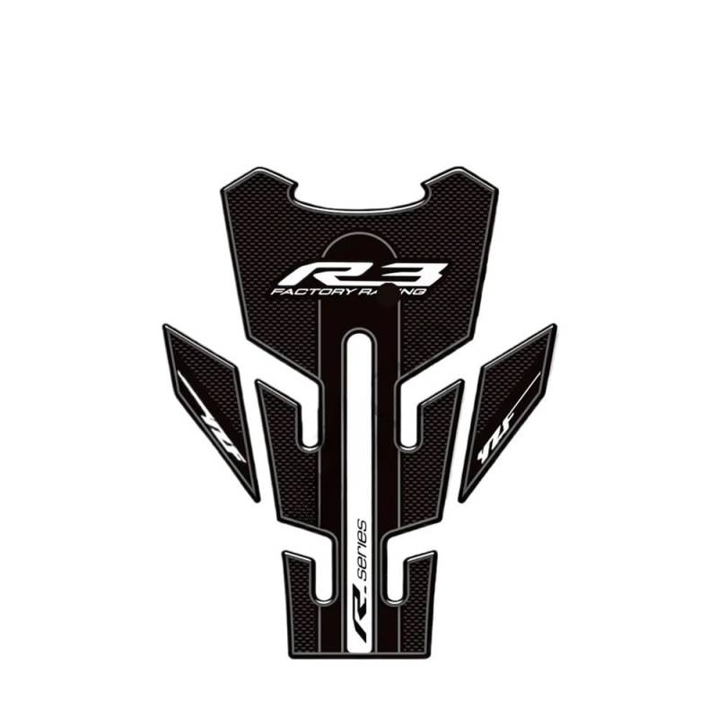 Motorrad Tankpad Schutz 2019-2022 Tank Pad Seitengriffe Gas Heizöl Kit Knie Decals Schutz Für YZF R3 YZF-R3 YZFR3 Motorrad Tank Pad von FFXDEQ