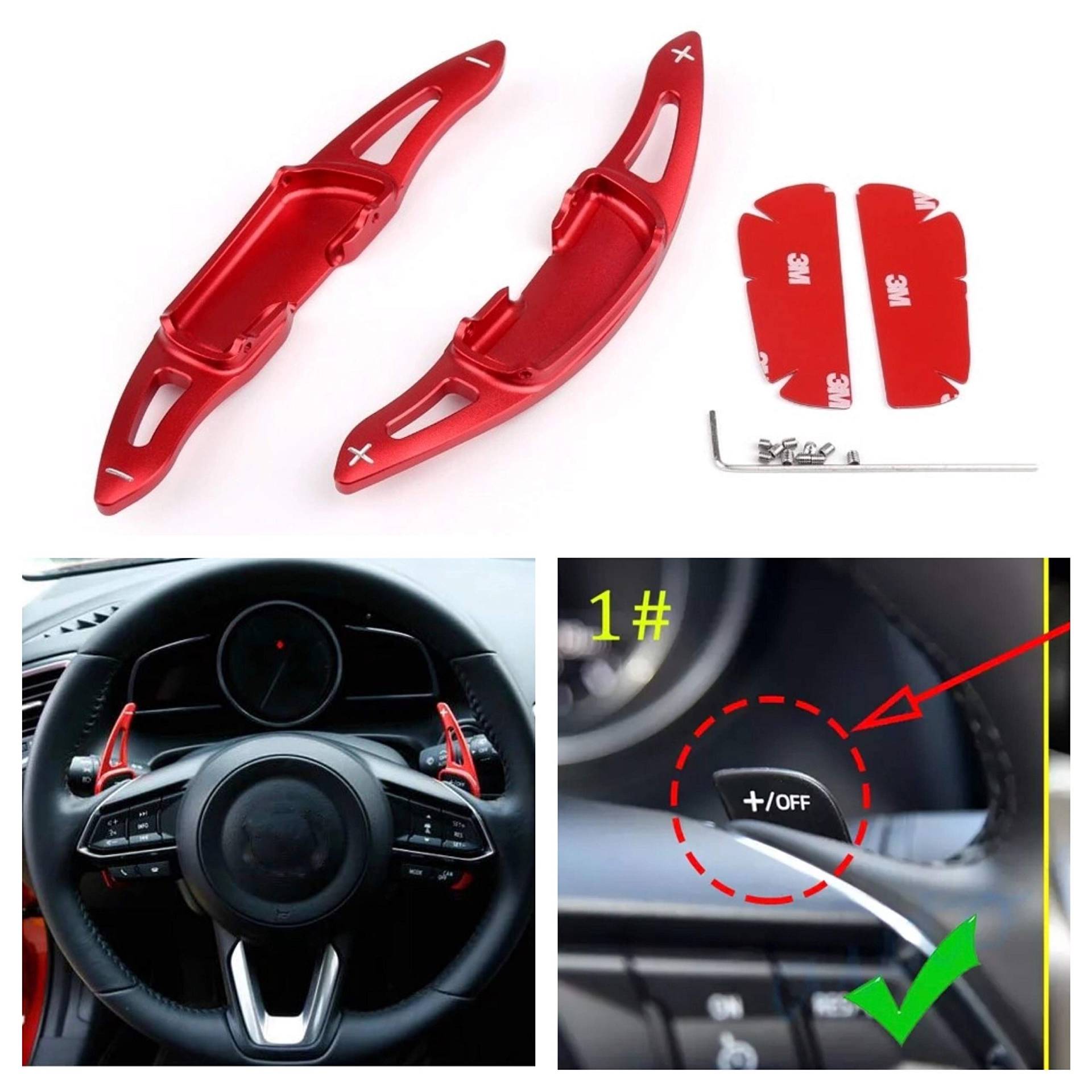 FFZ Parts Verlängerung Shift Paddels Passend für Mazda 3 6 CX-3 CX-4 CX-5 MX-5 Atenza Axelain Rot 5220 von FFZ Parts