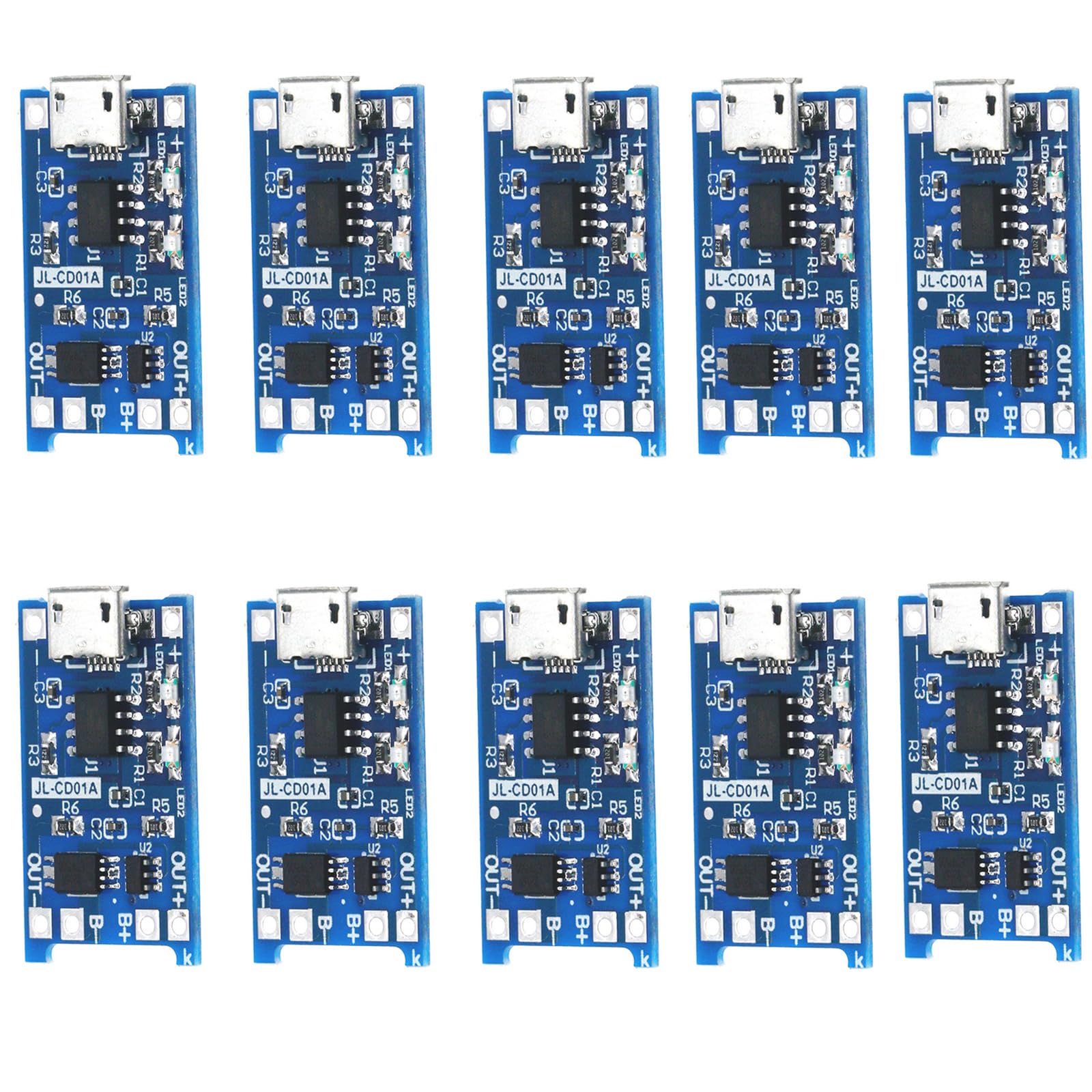 Set Von 10 Praktischen Ladungsbrettern Mikroing USB Schnittstellen 18650 Batteriemanagement Mit Überladungsschutz von FGDTREE