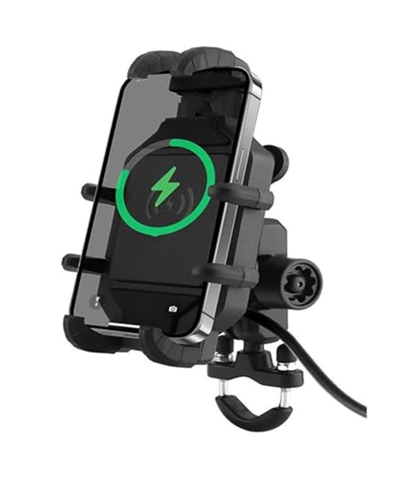 Motorrad Handyhalterung Motorrad-Telefonhalterung Für 4,0-7,0-Zoll-Handys, Fahrrad-Telefonhalter Mit USB QC3.0, Schnelles Aufladen, Kabelloses Ladegerät, Handy-Halter von FGKDLDZCZM