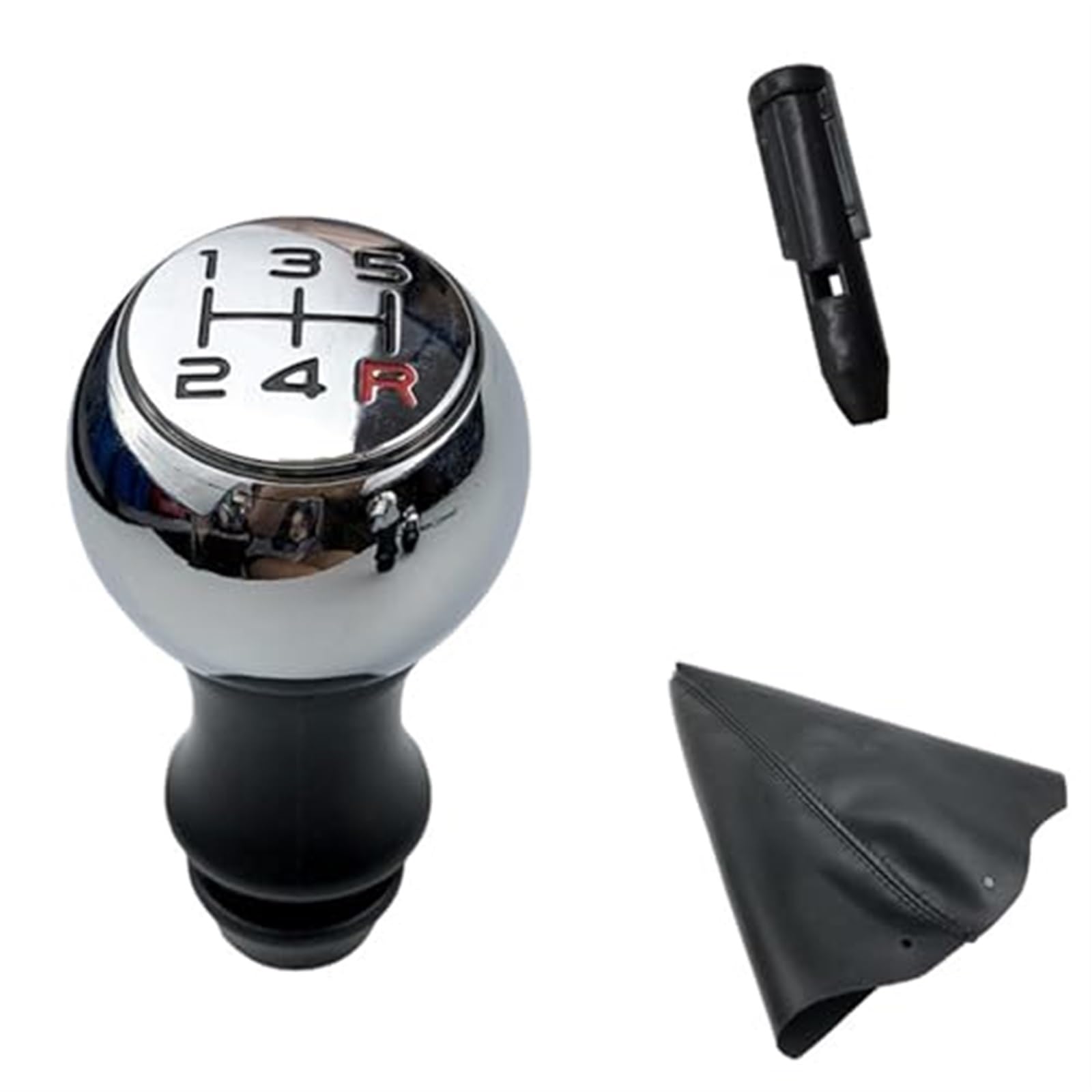 SchaltknäUfe Für Citroen für C2 für C3 für C4 Auto Schaltknauf Hebel Shifter Griff Stick 5 Speed ​​Shifter Knob(‎Chrome Black Red) von FGKDLDZCZM