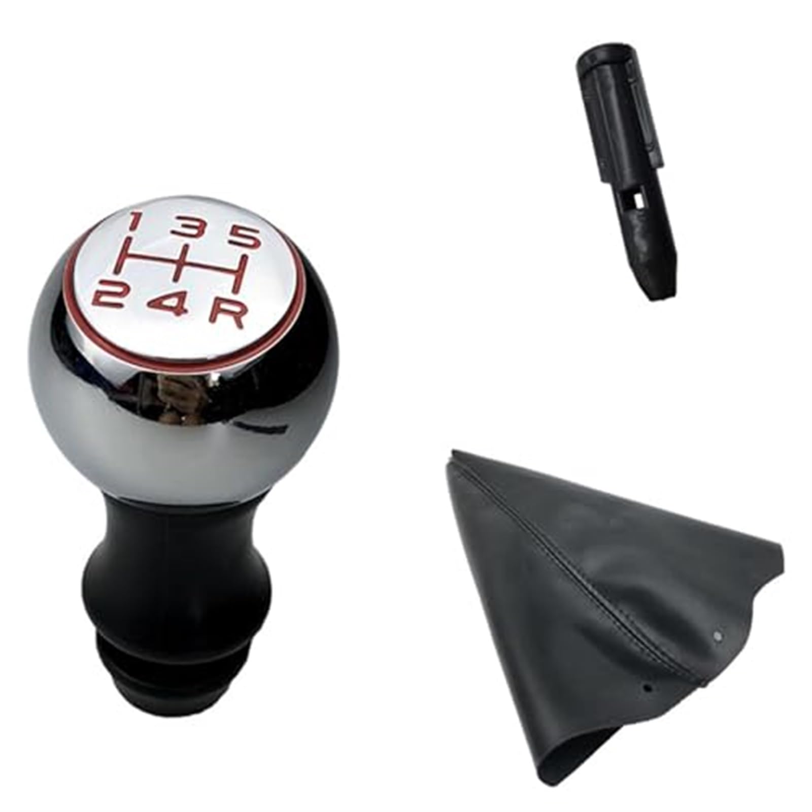 SchaltknäUfe Für Citroen für C2 für C3 für C4 Auto Schaltknauf Hebel Shifter Griff Stick 5 Speed ​​Shifter Knob(‎Chrome Red) von FGKDLDZCZM