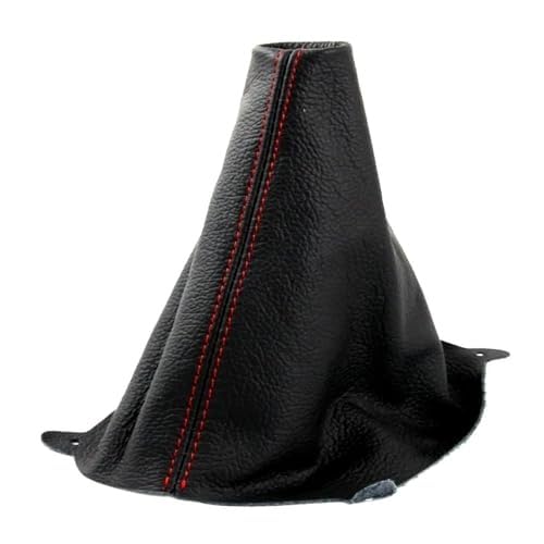 SchaltknäUfe Für Fiesta Mk7 2008 2009 2010 2011 2012 2013 roter Stich schwarzes Leder Schaltknauf-Abdeckung Gamasche Auto-Innenraum-Schaltknäufe von FGKDLDZCZM