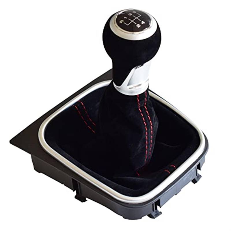 SchaltknäUfe Für Golf 5 6 MK5 MK6 R32 Für GTI 2004 2005 2006 2007 2008 2009 Manuelle 6 Geschwindigkeit Wildleder schwarz Leder Schaltknauf Gamasche Boot(‎5 Speed) von FGKDLDZCZM