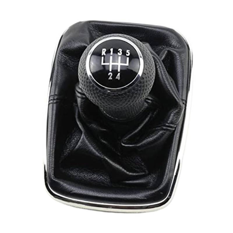 SchaltknäUfe Für VW Für Jetta Auto Styling Auto Schaltknauf Kopf 5 Geschwindigkeit Auto Schalthebel Schaltknauf Gaitor Boot Schwarz PU Leder(‎Black 5 Speed) von FGKDLDZCZM