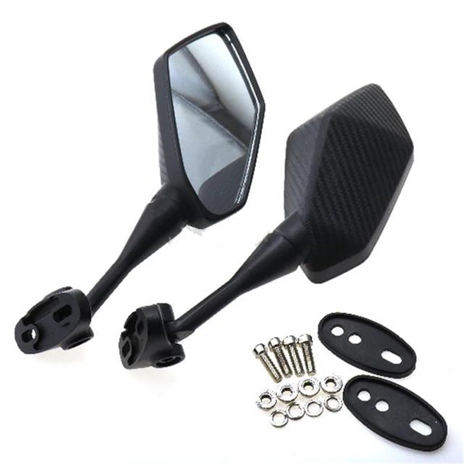 Lenkerspiegel Für Suzuki GSXR600 GSXR750 GSXR1000 GSX 250R SV650 SV650A SV650SF Spiegel Motorrad Roller Rückspiegel(Carbon fiber) von FGRggds