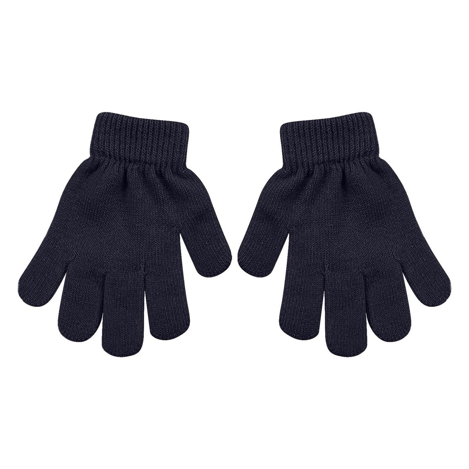 FGUUTYM 1 Paar Winterhandschuhe für, dehnbar, warm, Großpackung, Mädchen, Schal Mütze (Navy, A) von FGUUTYM