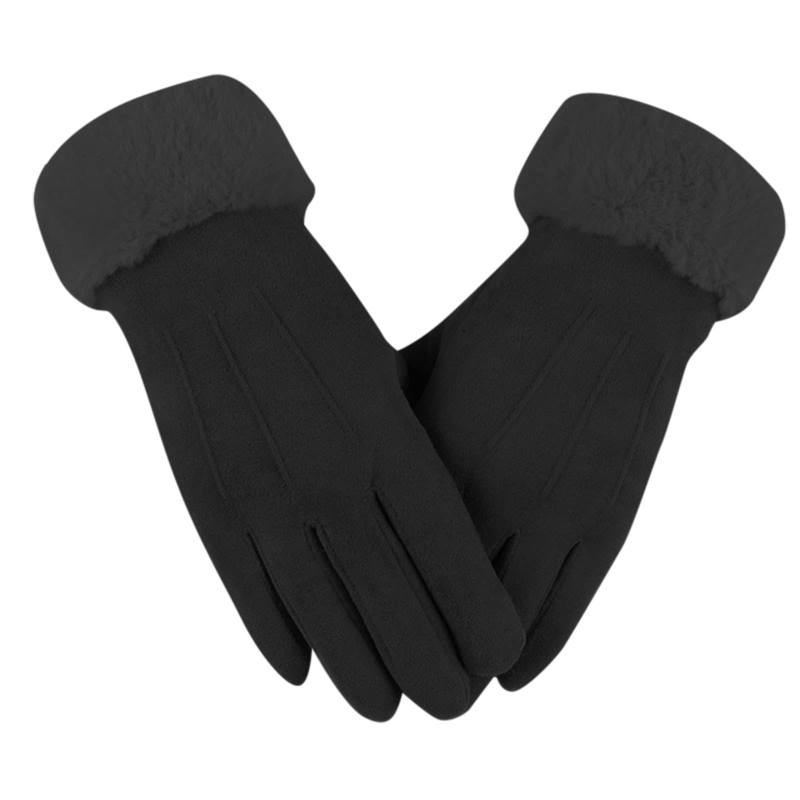 FGUUTYM Driving-Heat-Strickhandschuh Elastizität in Bündchen Winter für kalte Therme Frauen Touch-Bildschirm Textieren von Kabeln Winter Handschuhe Damen (Black, One Size) von FGUUTYM