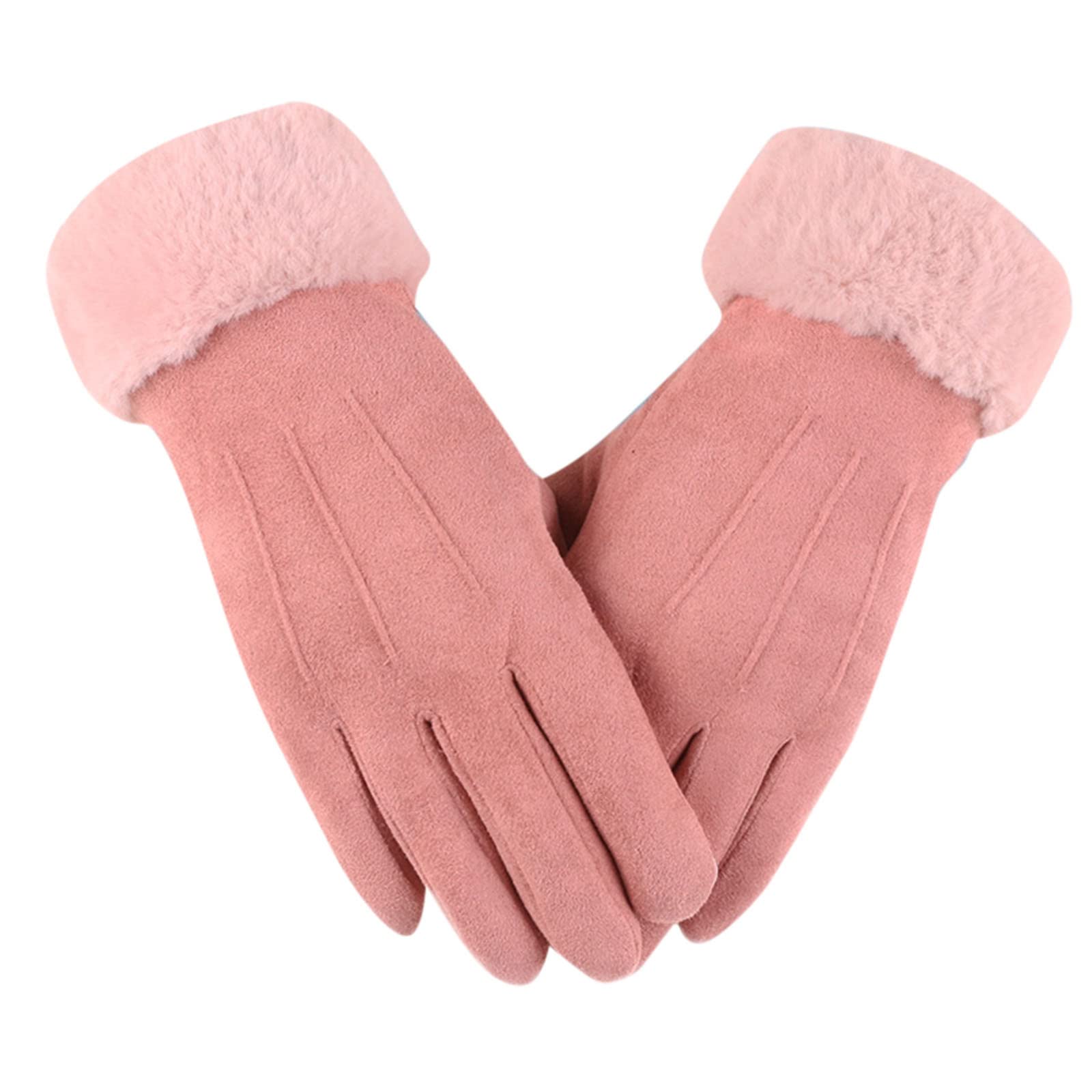 FGUUTYM Driving-Heat-Strickhandschuh Elastizität in Bündchen Winter für kalte Therme Frauen Touch-Bildschirm Textieren von Kabeln Winter Handschuhe Damen (Pink, One Size) von FGUUTYM