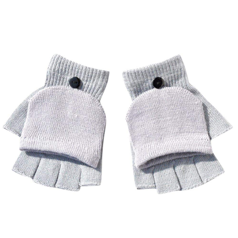 FGUUTYM Flip Erwachsenenwärmer Bezug Winter Handschuhe Männer Frauen Handgelenk Fingerlose Handschuhe Schal Frauen Winter Schwarz (Grey, One Size) von FGUUTYM