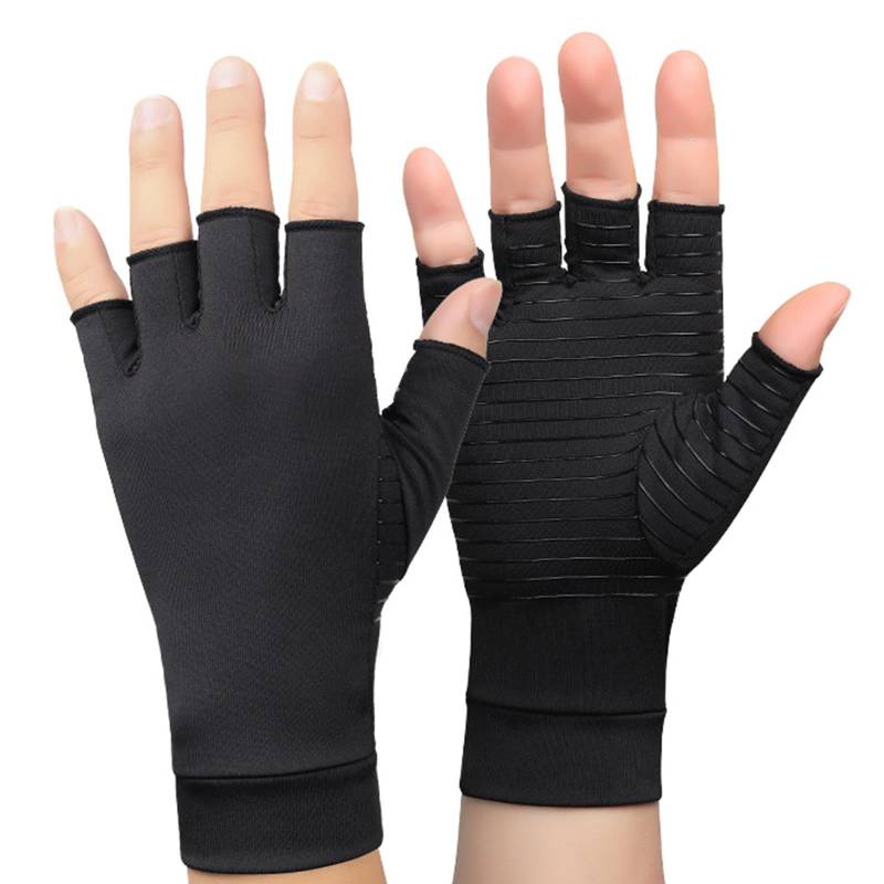 FGUUTYM Handschuhe Kompressions-Karpaltunnel-Handgelenkhandschuhe für Damen und Herren Bankräuber Halstuch (Black, M) von FGUUTYM