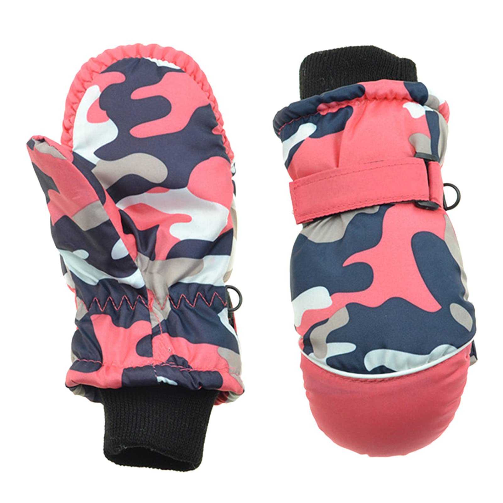 FGUUTYM Kleinkind-Fäustlinge Winterhandschuhe Baby-Fäustlinge Tarnung für Mädchen Skifahren Schnee Wasserdichte Kleinkind-Kinderhandschuhe & Fäustlinge Handschuhe Winter Wasserdicht (Red, One Size) von FGUUTYM