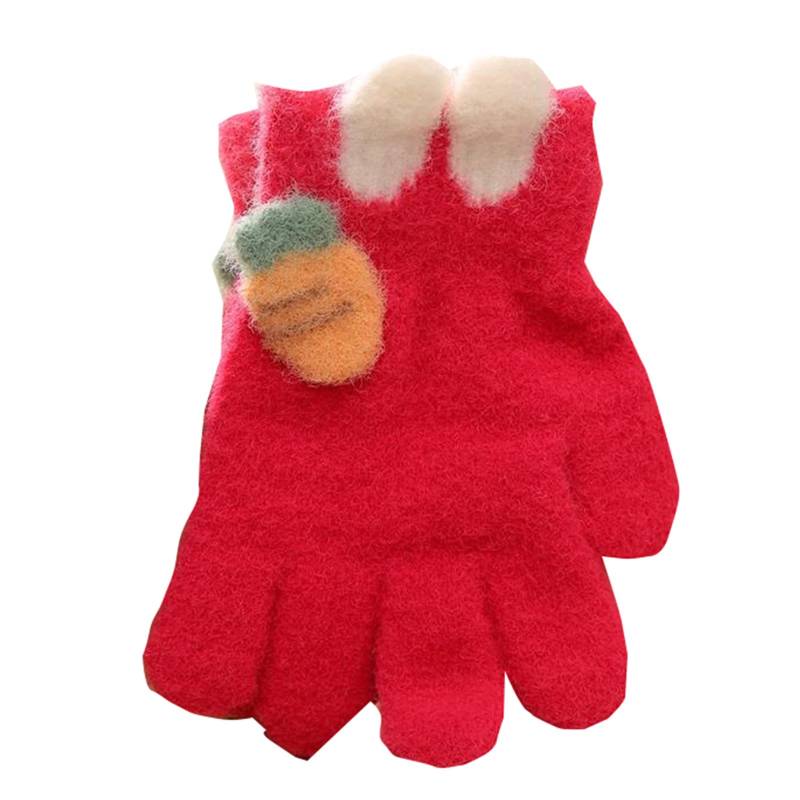 FGUUTYM Kleinkind Fünf-Finger-Handschuhe Baby Winter Warme Punkte Niedlich Dünn Winter Fleece Karotte Handschuh 128 (Hot Pink, One Size) von FGUUTYM