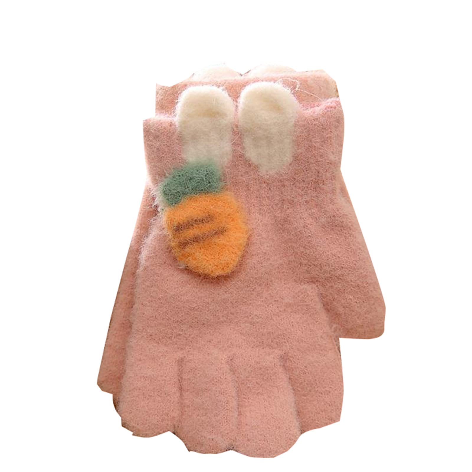 FGUUTYM Kleinkind Fünf-Finger-Handschuhe Baby Winter Warme Punkte Niedlich Dünn Winter Fleece Karotte Handschuh 128 (Pink, One Size) von FGUUTYM