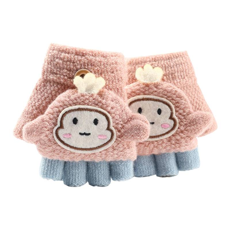 FGUUTYM Kleinkind Infant Soft Flip Top Handschuhe Baby Mädchen Winter Warm Knit Fingerless Fäustlinge Handschuhe Größe 3 (C, One Size) von FGUUTYM