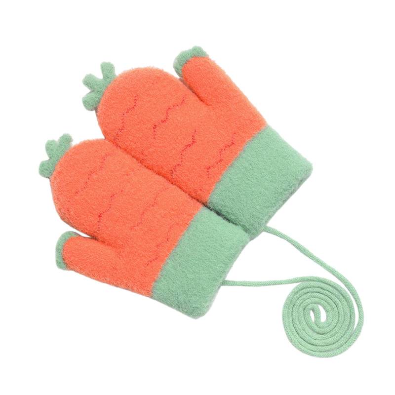 FGUUTYM Kleinkind Infant Soft Handschuhe Baby Winter Warm Knit Fingerless Fäustlinge Kinderhandschuhe Wasserdicht (Orange, One Size) von FGUUTYM