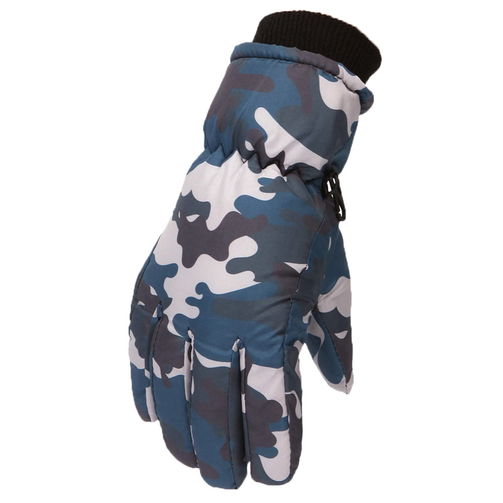 FGUUTYM M/L Größe Skating Winter Kinderhandschuhe Ski Outdoor Warm Winddicht Snowboarding Camouflage Kinderhandschuhe & Fäustlinge Kinderhandschuhe Wasserdicht (Blue, L) von FGUUTYM