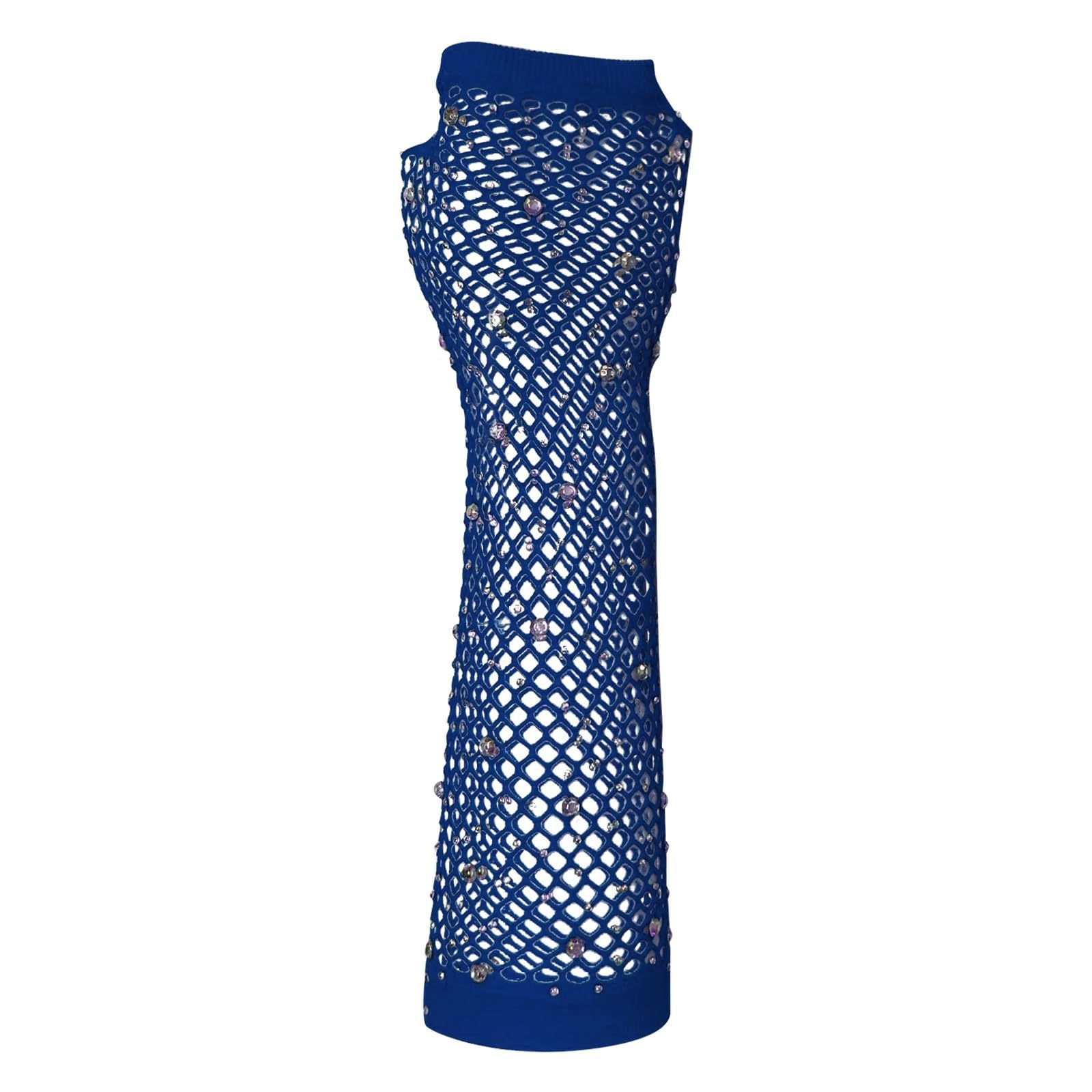 FGUUTYM Mesh Kurze Handschuhe Party Punk Halbfinger Mesh Stretch Farbe Handschuhe Sexspielzeug Für Frauen S (Dark Blue, ONESIZE) von FGUUTYM