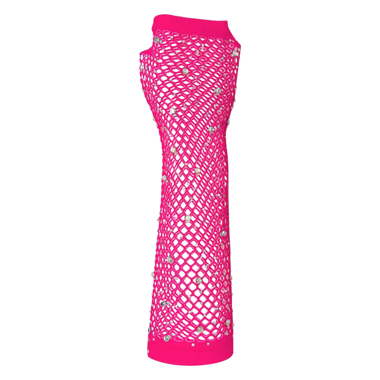 FGUUTYM Mesh Kurze Handschuhe Party Punk Halbfinger Mesh Stretch Farbe Handschuhe Sexspielzeug Für Frauen S (Hot Pink, ONESIZE) von FGUUTYM