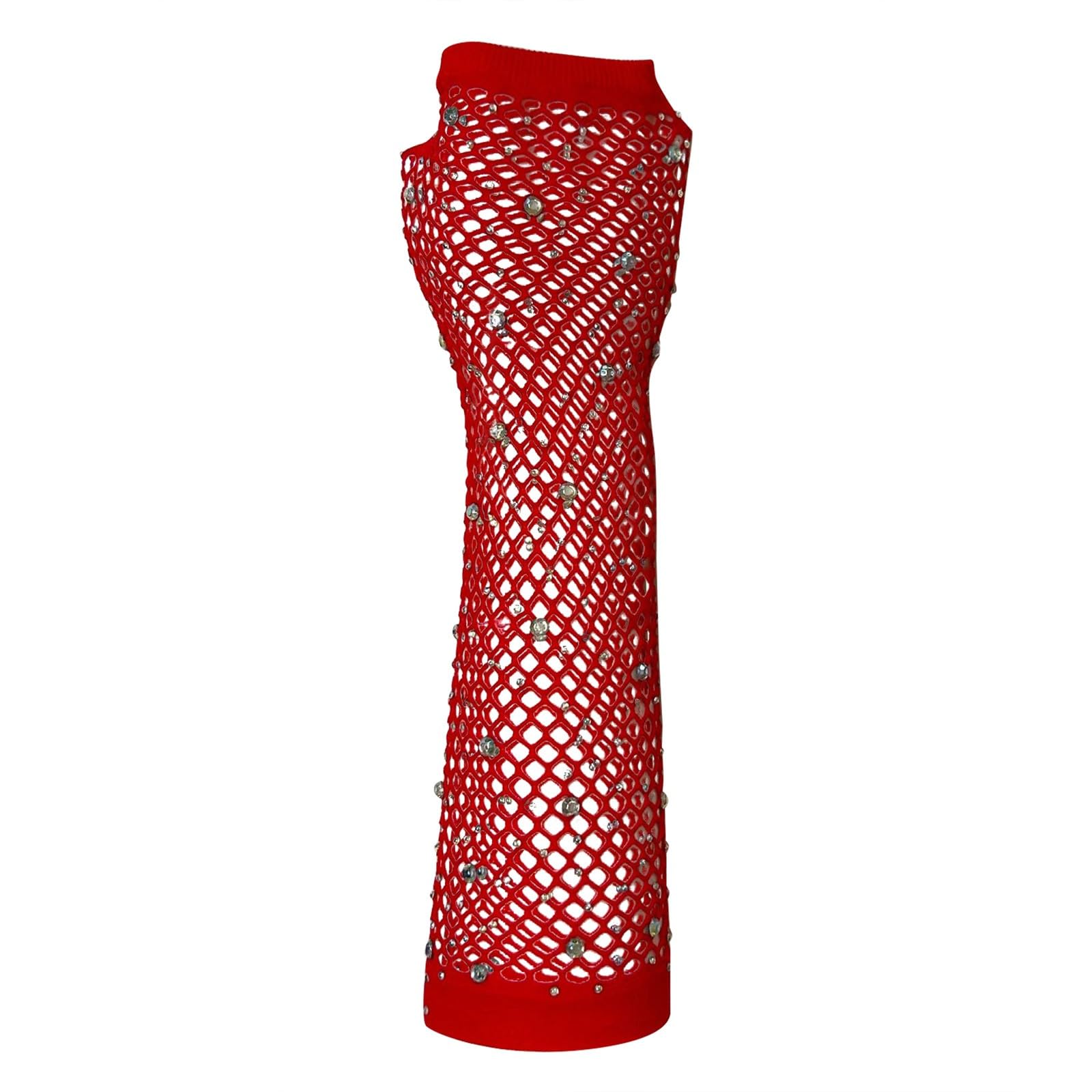 FGUUTYM Mesh Kurze Handschuhe Party Punk Halbfinger Mesh Stretch Farbe Handschuhe Sexspielzeug Für Frauen S (Red, ONESIZE) von FGUUTYM