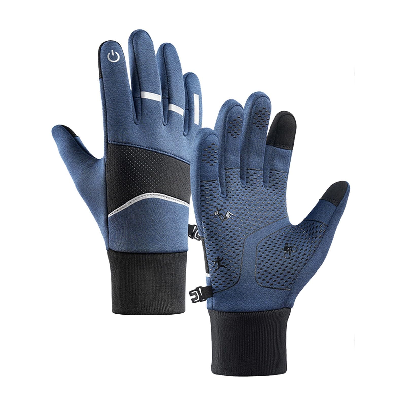 FGUUTYM Motorradhandschuhe, Touchscreen-Fahrradhandschuhe, warme Winter-Thermohandschuhe, Mountainbike-Anti-Rutsch-Handschuhe, atmungsaktiv, leicht, Dirt-Street-Handschuh, Herren (Blue, S) von FGUUTYM