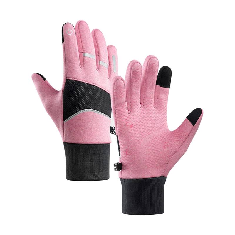 FGUUTYM Motorradhandschuhe, Touchscreen-Fahrradhandschuhe, warme Winter-Thermohandschuhe, Mountainbike-Anti-Rutsch-Handschuhe, atmungsaktiv, leicht, Dirt-Street-Handschuh, Herren (Pink, M) von FGUUTYM