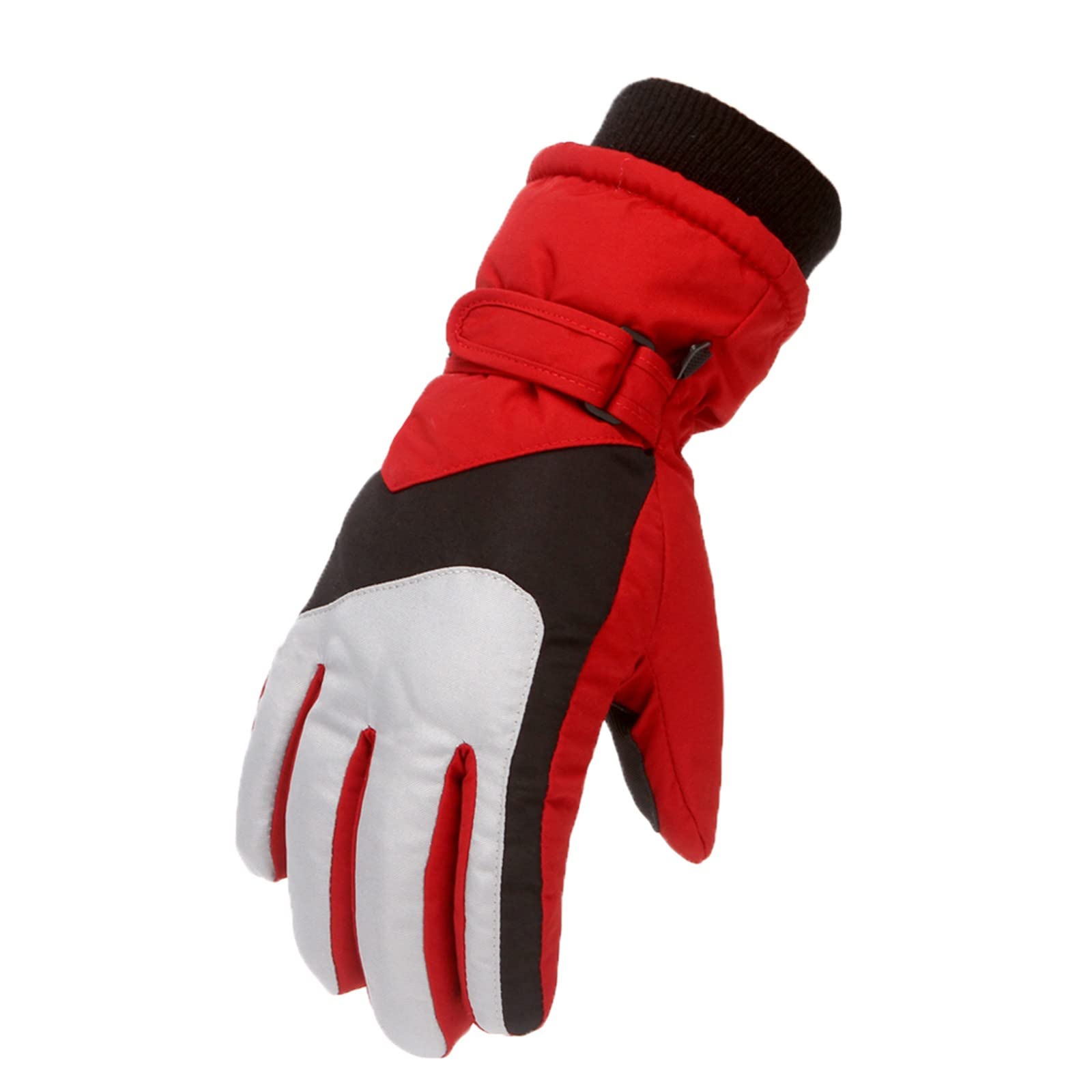 FGUUTYM Outdoor Skating M/L Skigröße Snowboarding Winterhandschuhe Warme Winddichte Kinderhandschuhe & Fäustlinge Schal Mütze Handschuhe Set Kinder (Red, L) von FGUUTYM